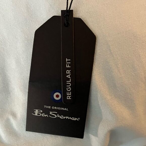 NWT Ben Sherman Light Blue S/S Crewneck T-Shirt w/Stripe Shoulder Detail Size M - Picture 12 of 13